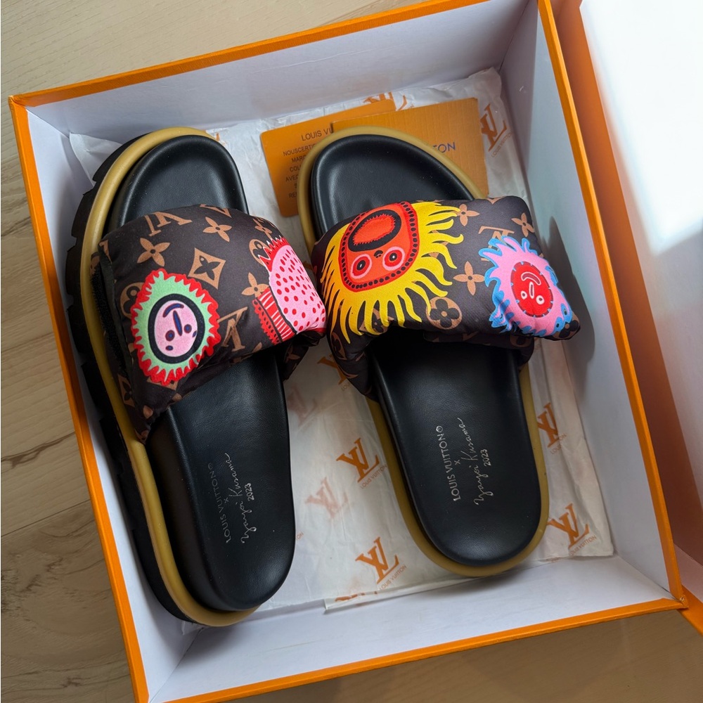 Louis Vuitton Black Slide Sandals